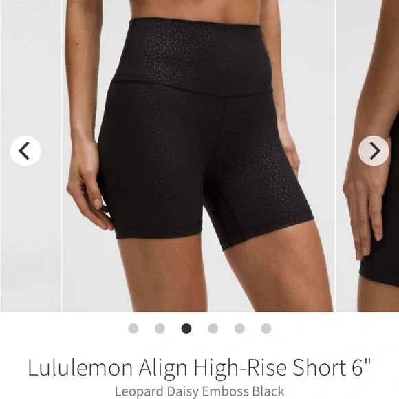 NWT Lululemon Align High-Rise Short 6" Leopard Daisy Emboss Black SIZE 6 - Picture 10 of 13